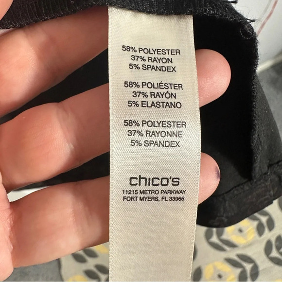 Chico's Floral Wonderland sz 2 (large) ponte jacket, office, spring, date night - Picture 4 of 9